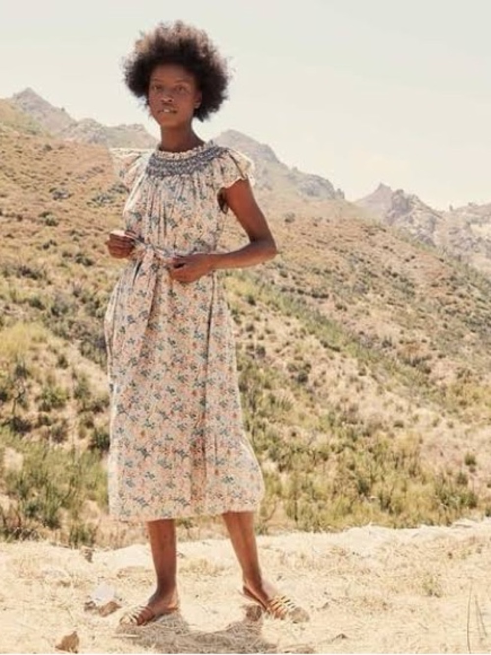 Dôen Violetta Dress in Cream Lady Bird Floral XS
